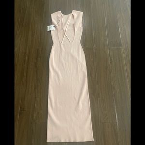 Zara peach knitted back open dress
